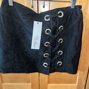 Parker Black Lace-Up Detail